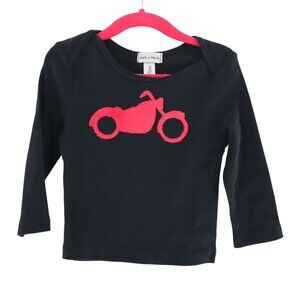 Jack & Nicole Moto Graphic Tee Baby 18-24M Black Casual Playful Basic Comfy‎ NWT